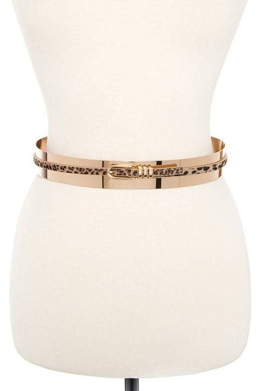 Metal animal pattern accent belt