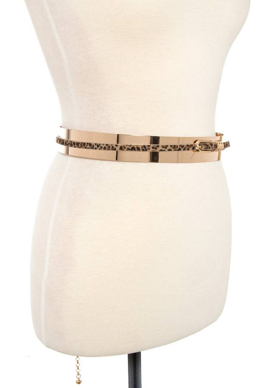 Metal animal pattern accent belt