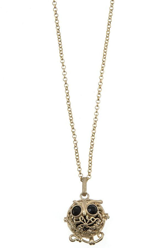 Owl cut out pendant necklace