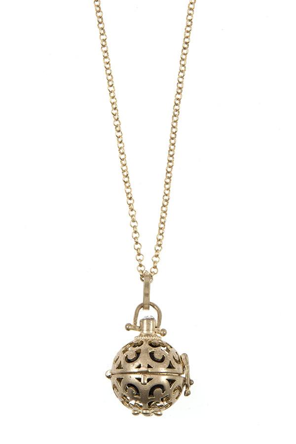 Filigree orb pendant necklace