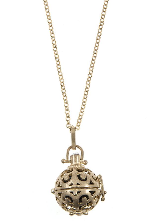 Filigree orb pendant necklace