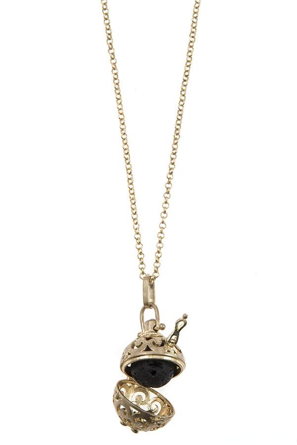 Filigree orb pendant necklace