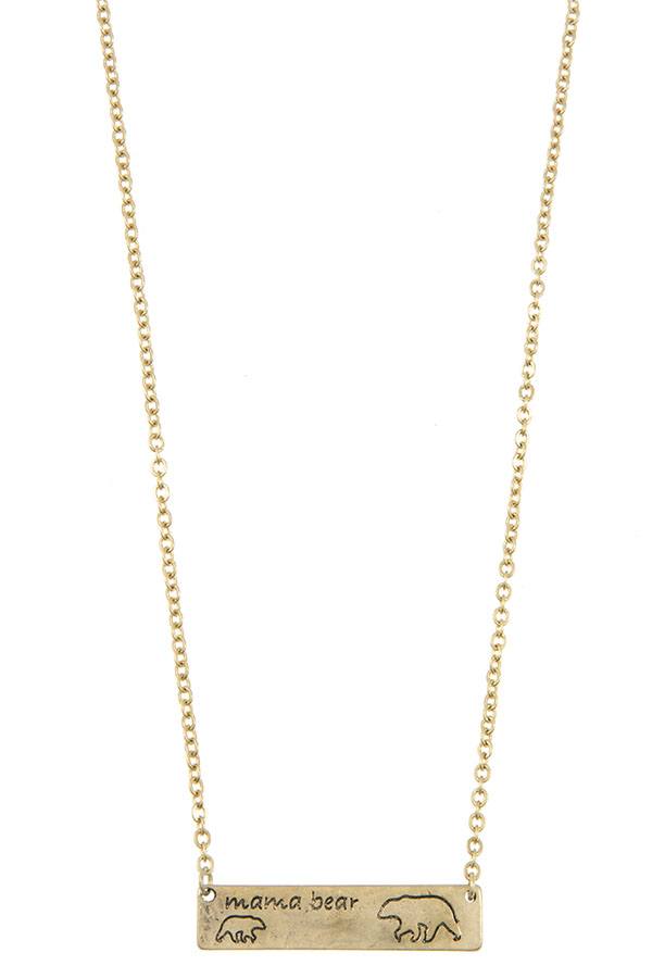 Mama bear pendant necklace