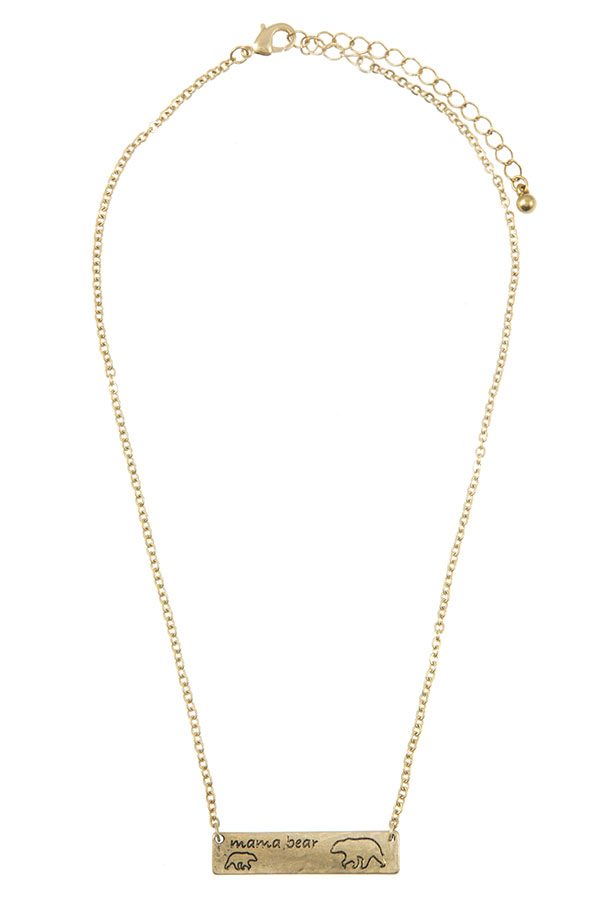 Mama bear pendant necklace