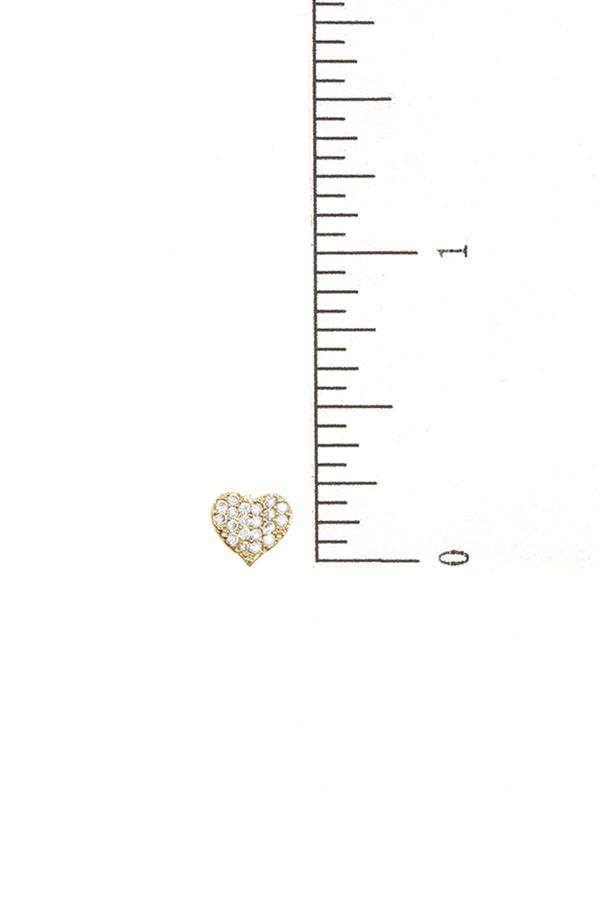 Dented cz stone heart earring