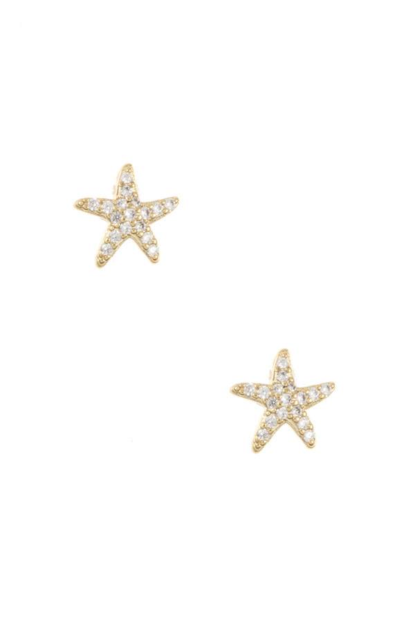 Cz stone star post earring