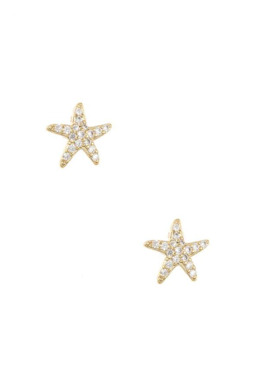 Cz stone star post earring
