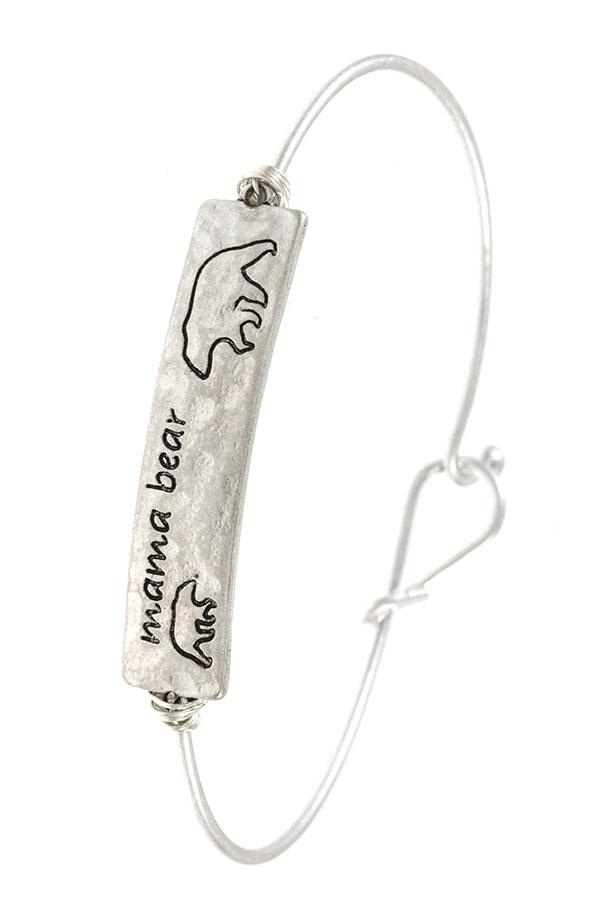 Mama bear and cub bangle bracelet