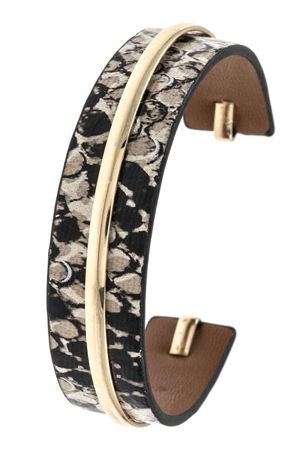 Snake pattern cuff bracelet