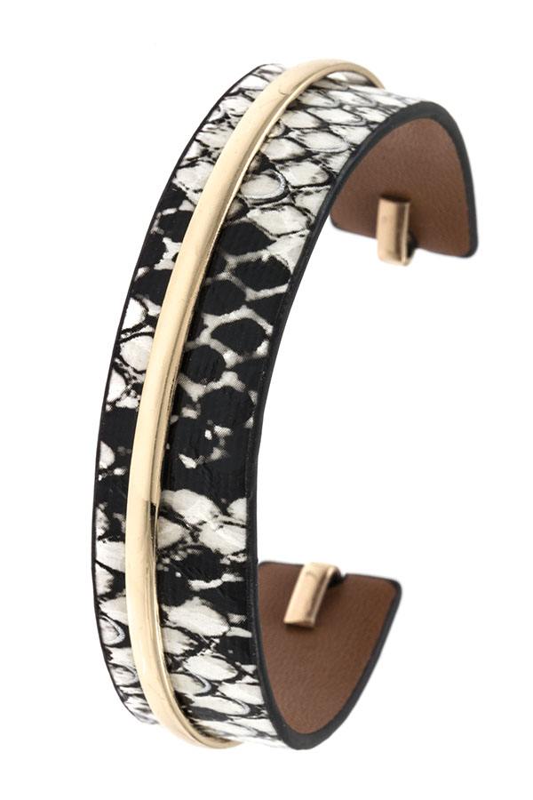 Snake pattern cuff bracelet