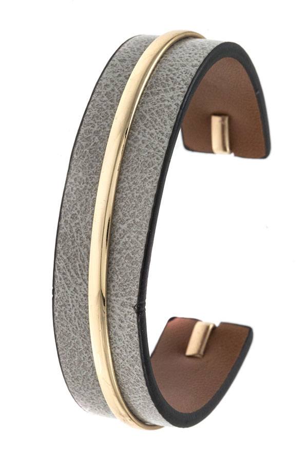 Faux leather cuff bracelet