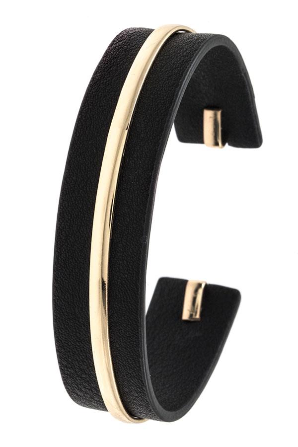 Faux leather cuff bracelet
