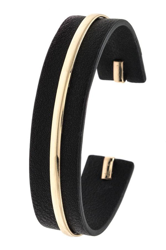 Faux leather cuff bracelet