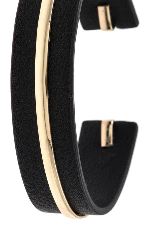 Faux leather cuff bracelet