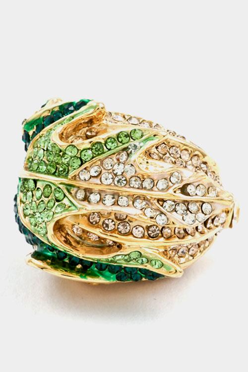 Leaf crystal stretch ring