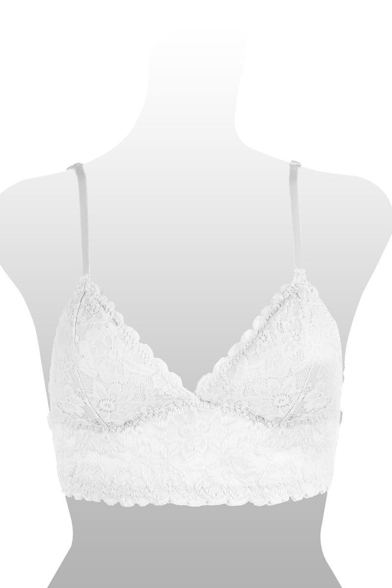 Floral lace triangle bralette