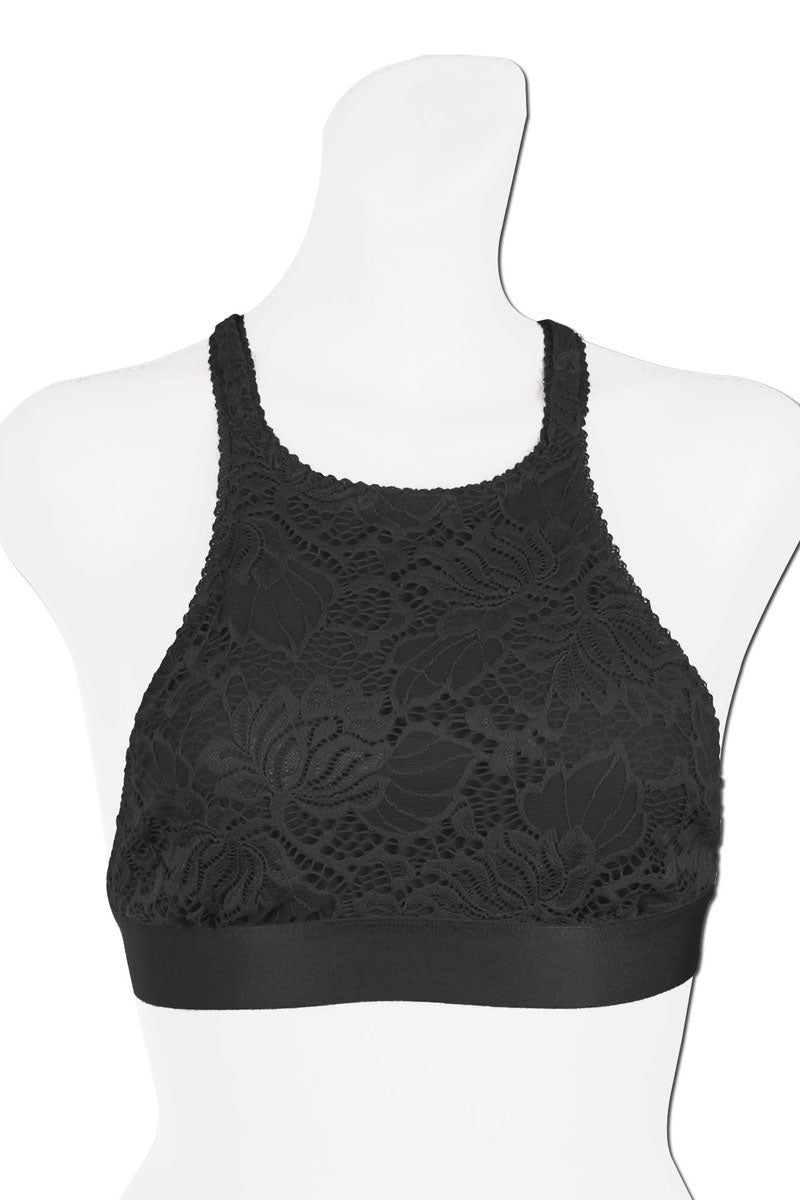Embroidered floral lace bralette