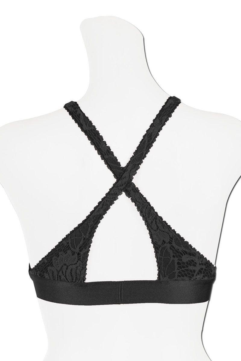 Embroidered floral lace bralette