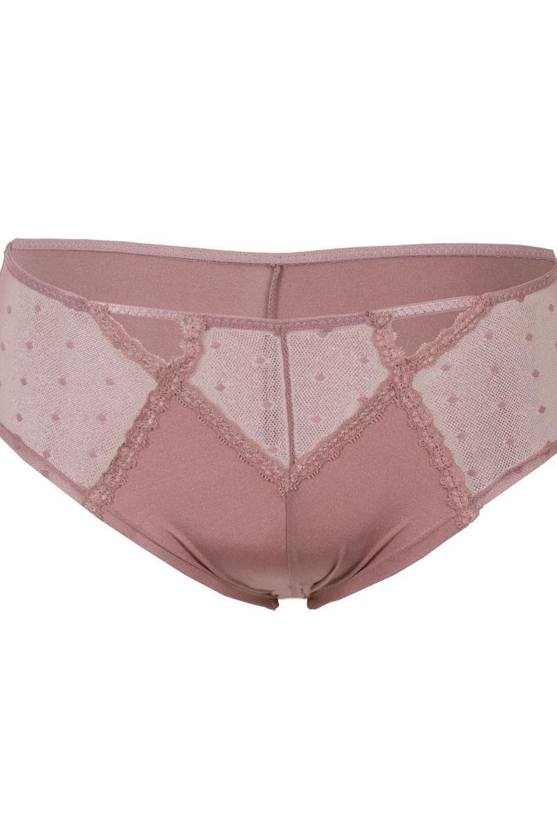Microfiber & mesh keyholes hipster