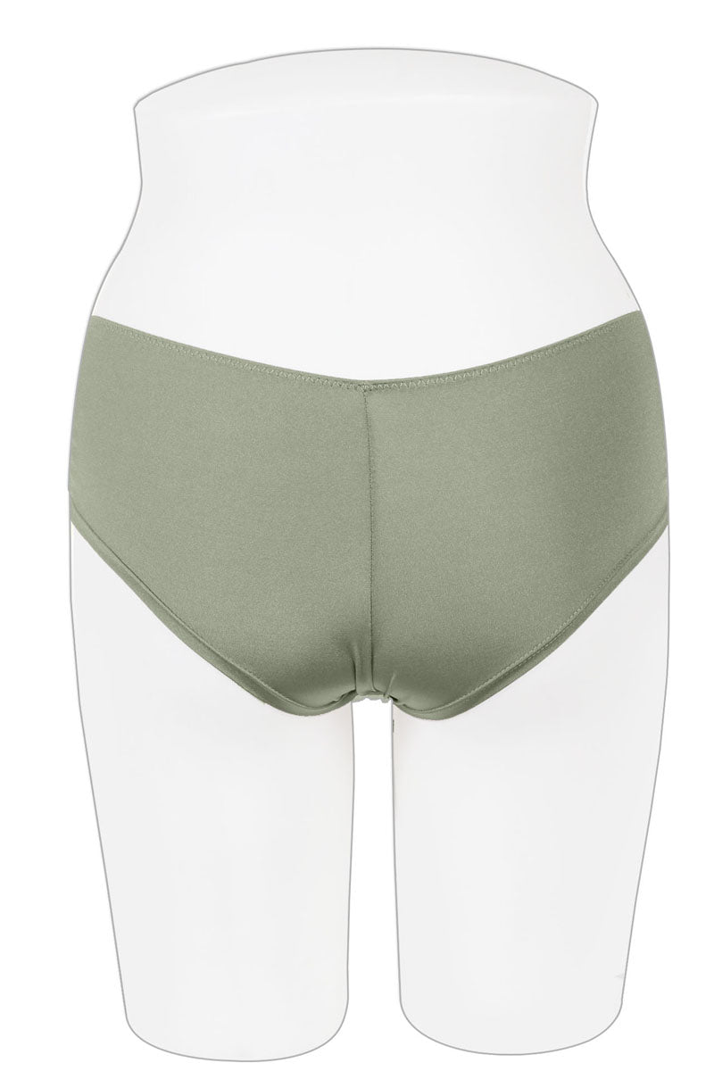 Microfiber & mesh keyholes hipster