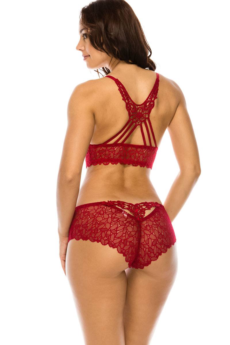 Embroidery cage hi waist bikini
