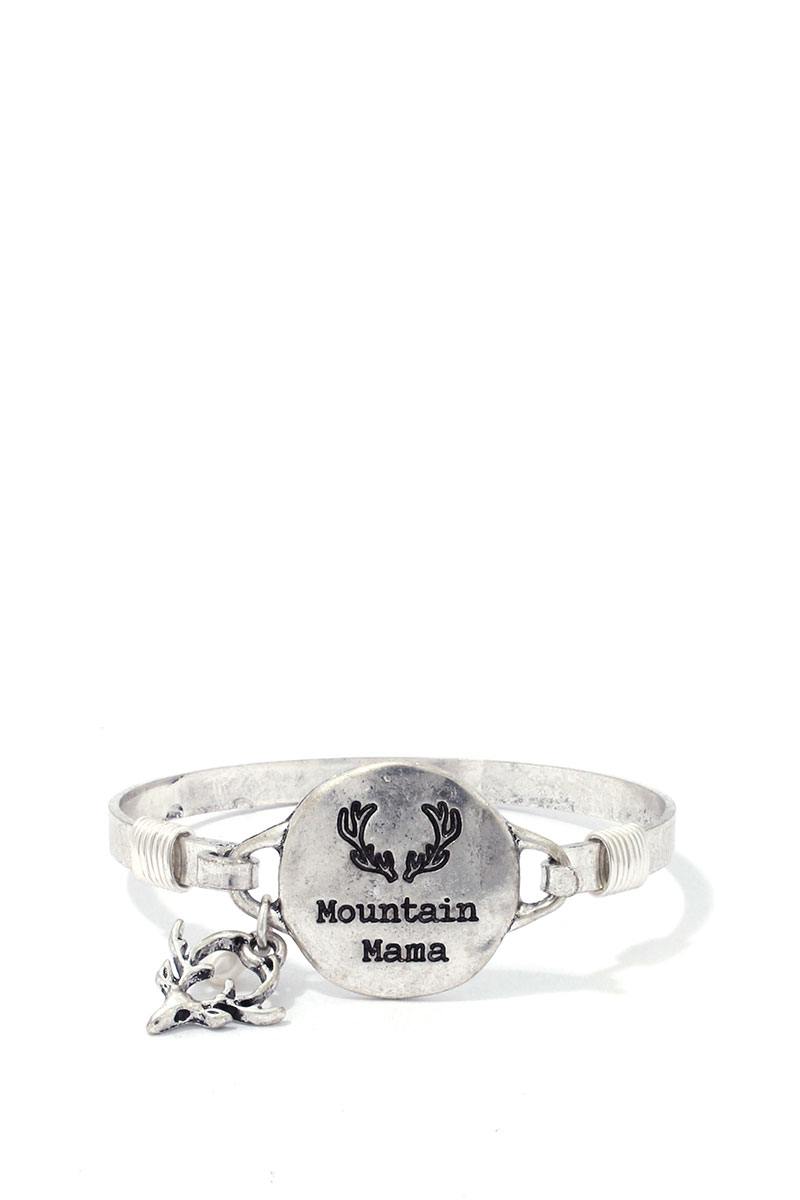 "mountain Mama" Engraved Metal Bracelet