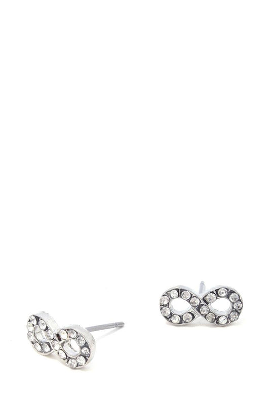Rhinestone Infinity Bow Stud Earring