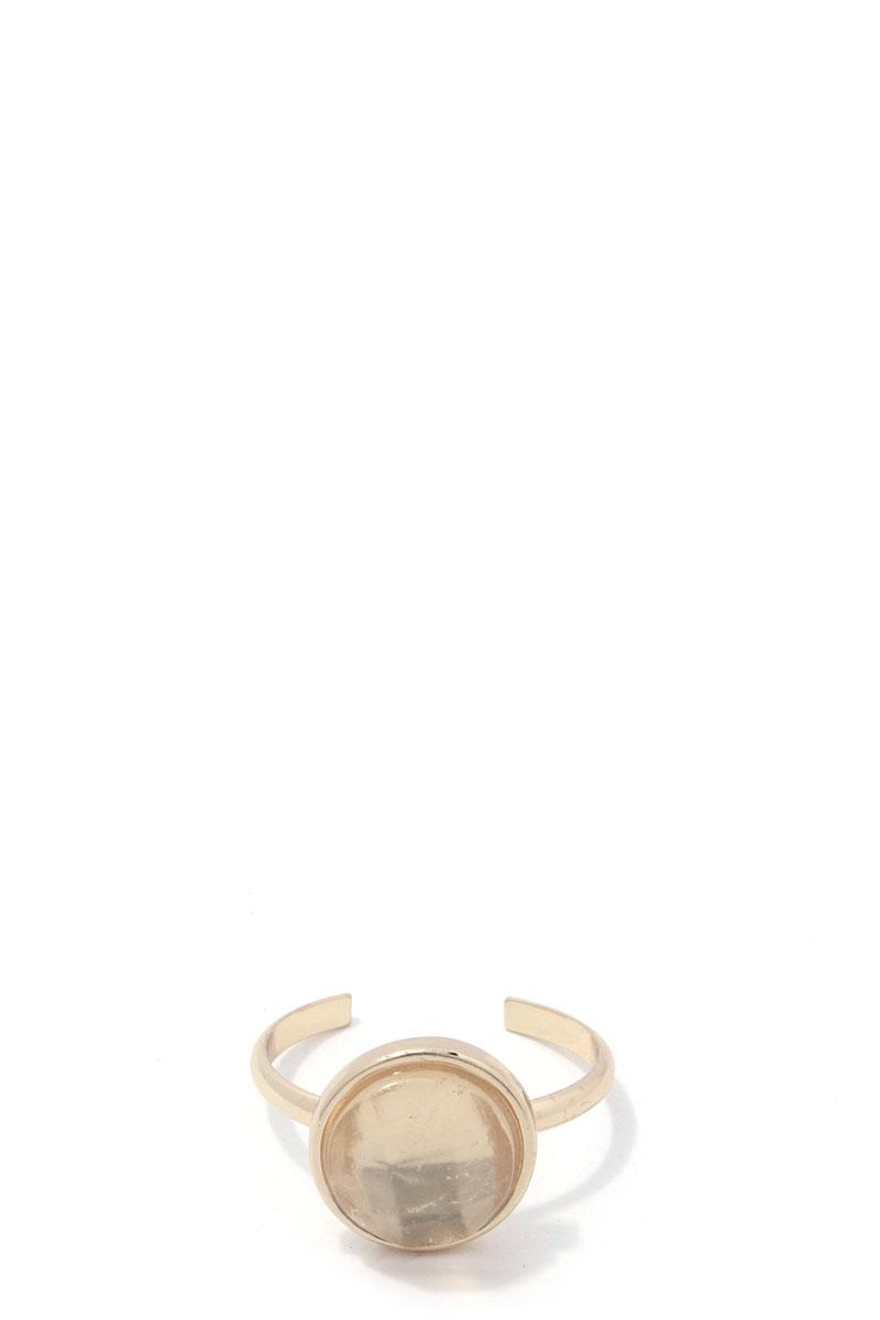 Round Stone Cuff Ring