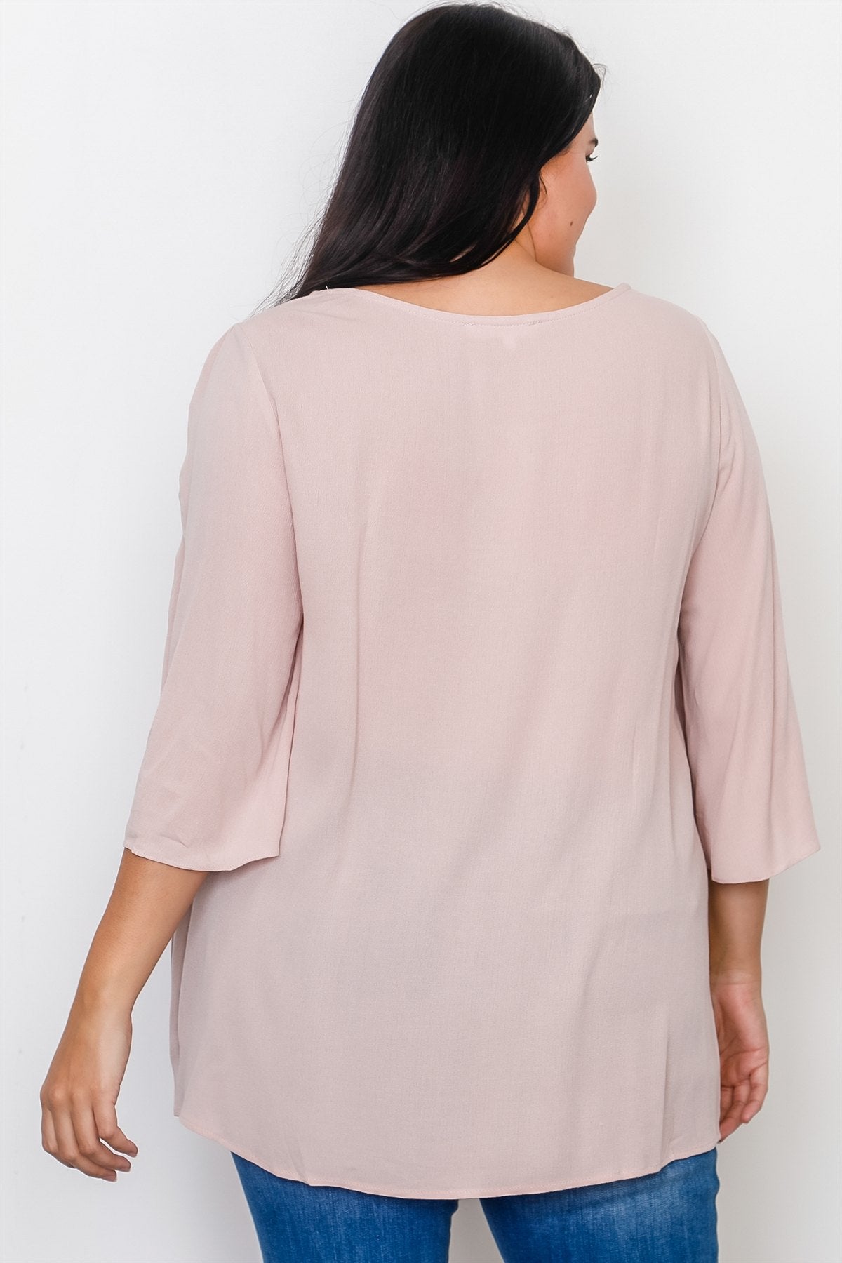 Plus Size Drawstring Sleeve Top