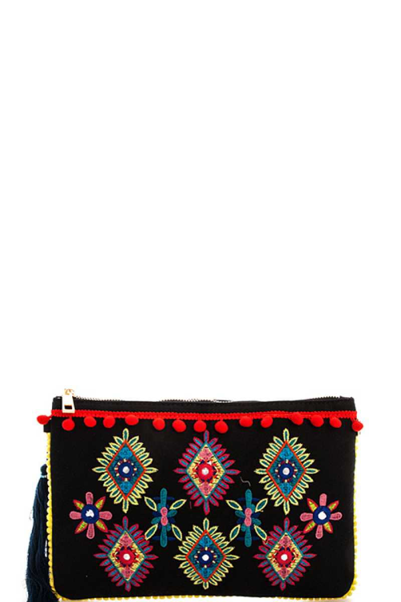 Designer Chic Bohemian Tassel Clutch