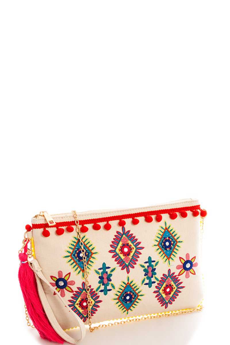 Designer Chic Bohemian Tassel Clutch