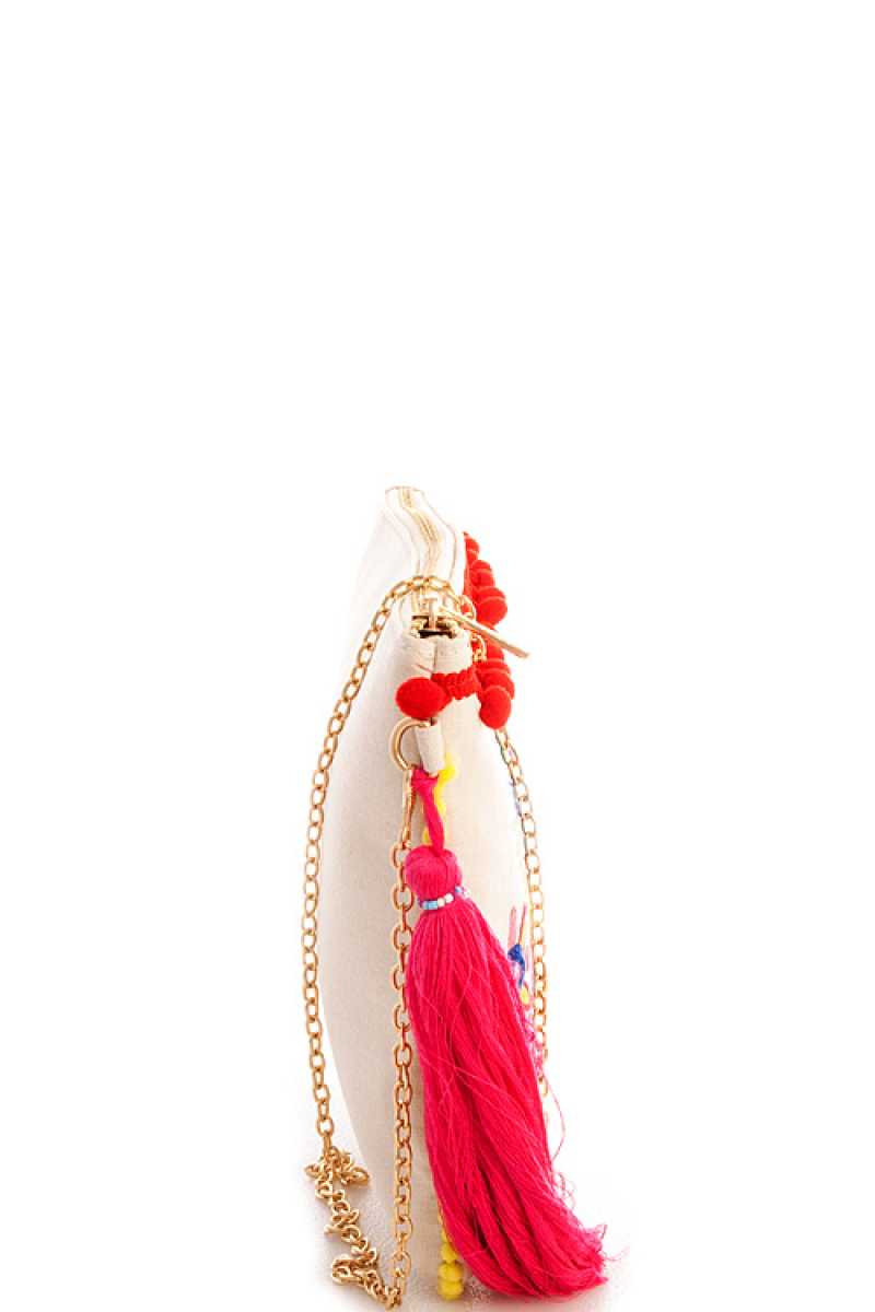 Designer Chic Bohemian Tassel Clutch