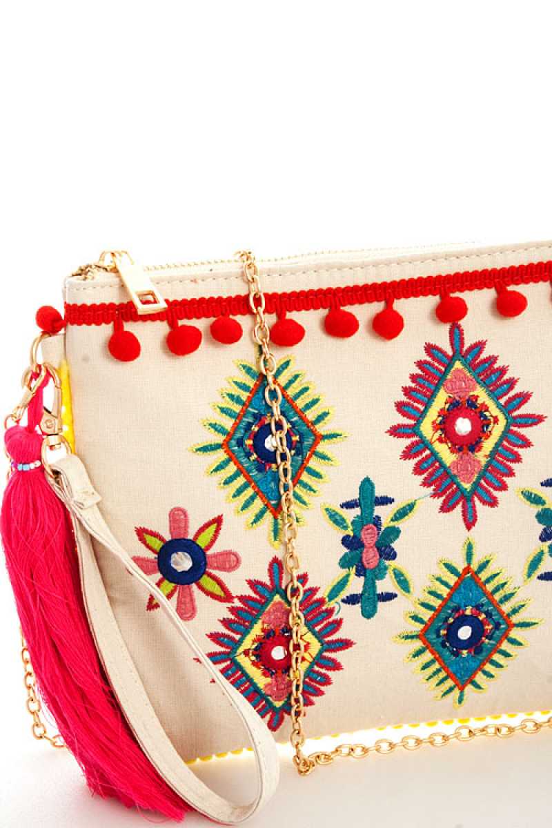 Designer Chic Bohemian Tassel Clutch