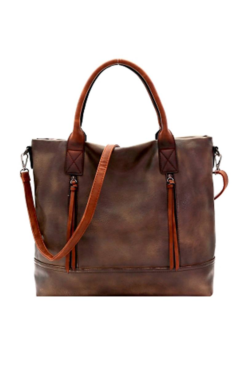Brushed Texture 2 Way Multi Pocket Tote