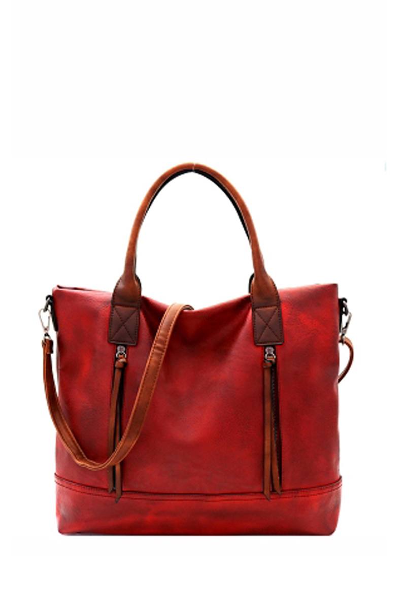Brushed Texture 2 Way Multi Pocket Tote