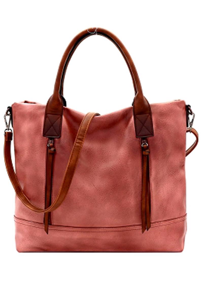 Brushed Texture 2 Way Multi Pocket Tote