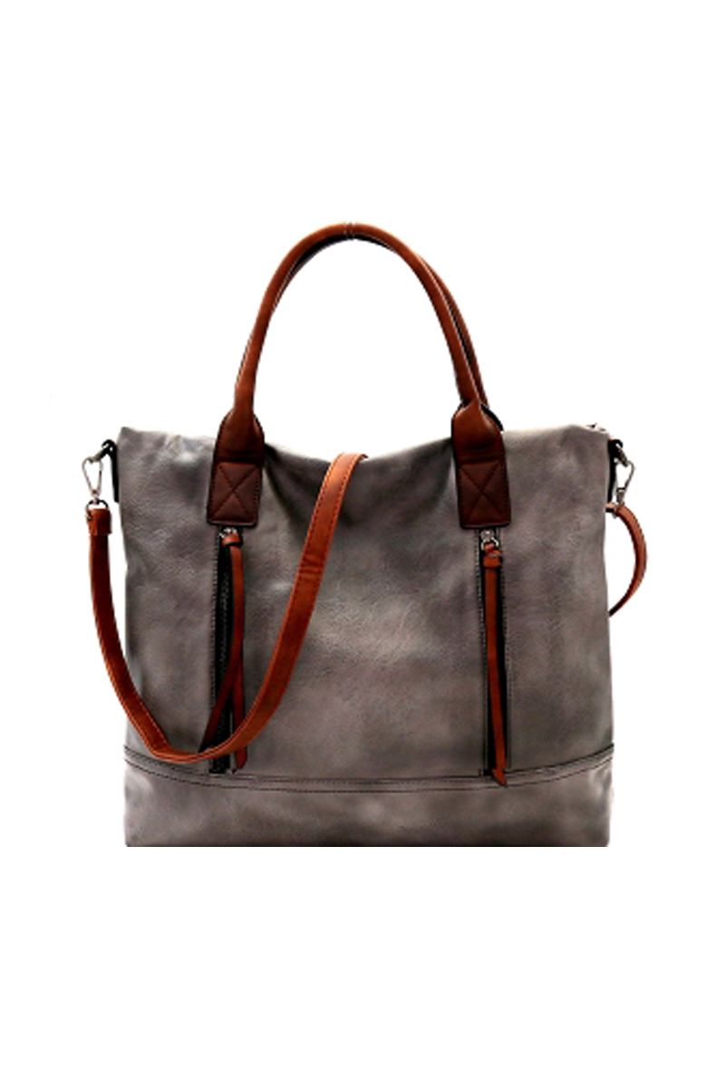 Brushed Texture 2 Way Multi Pocket Tote