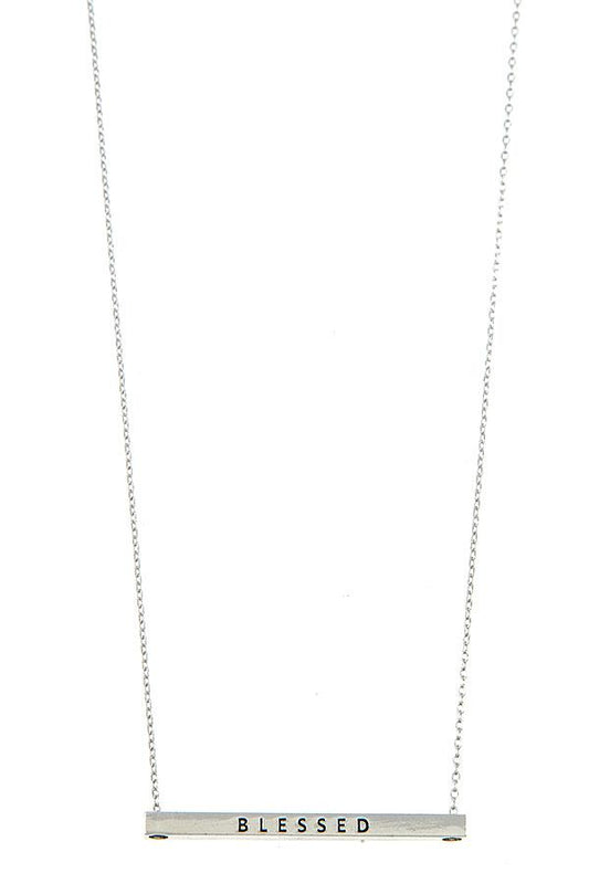 Blessed Bar Pendant Necklace