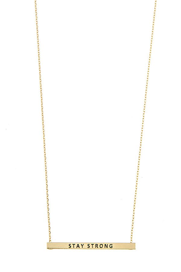 Stay Strong Bar Necklace