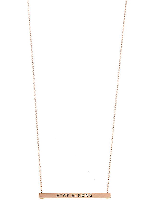 Stay Strong Bar Necklace