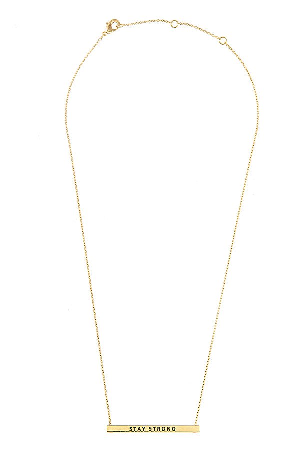 Stay Strong Bar Necklace