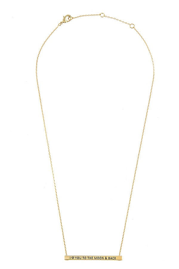 I Love You To The Moon And Back Bar Necklace
