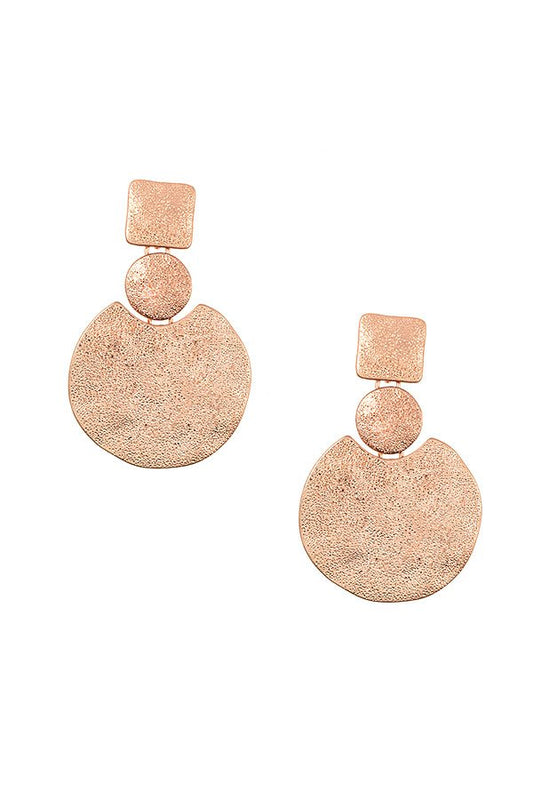 Punched Detailed Disk Drop Earring