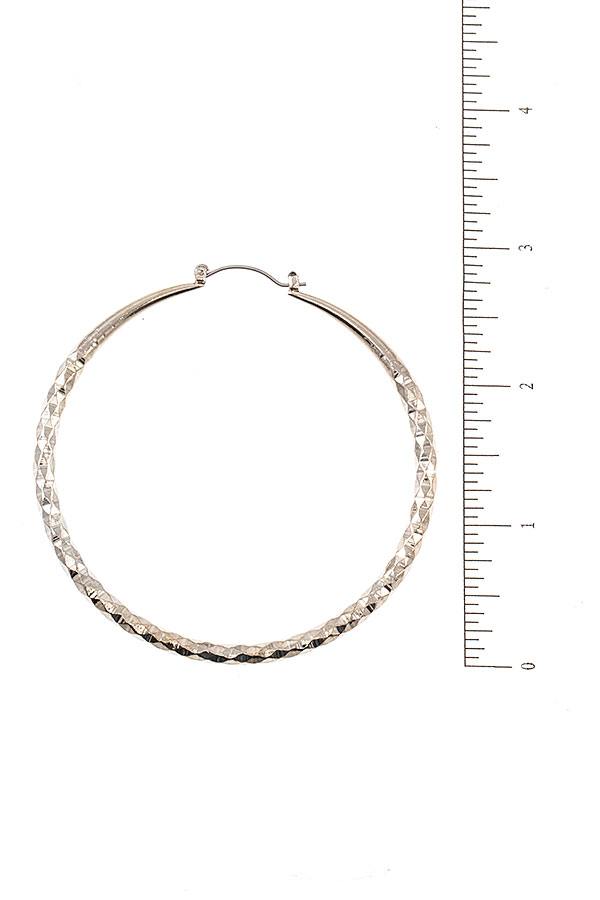 Diamond Textured Hoop Earring