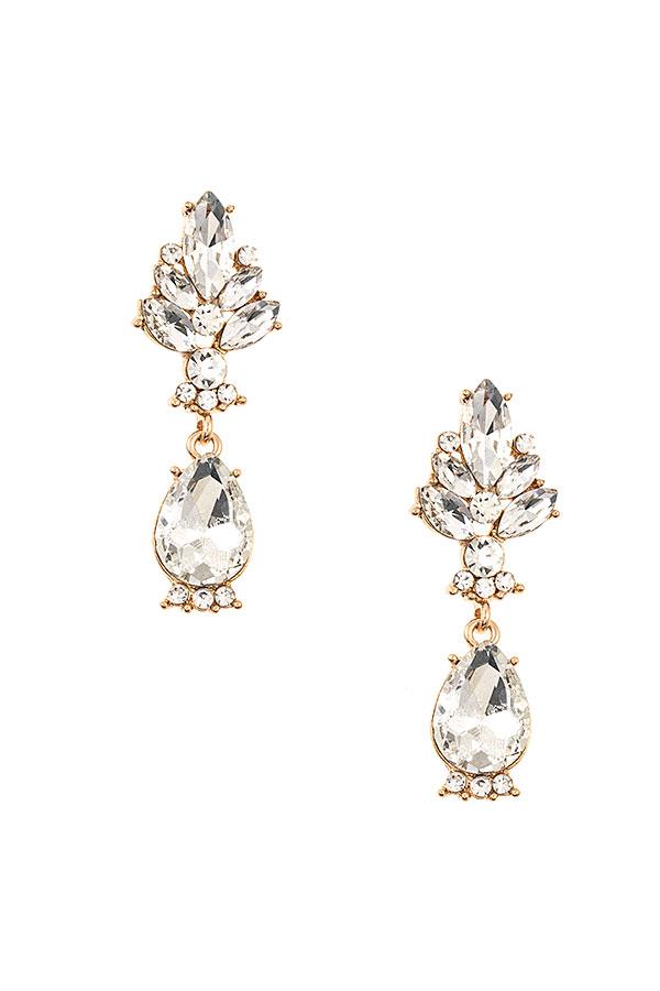 Crystal Gem Drop Earring