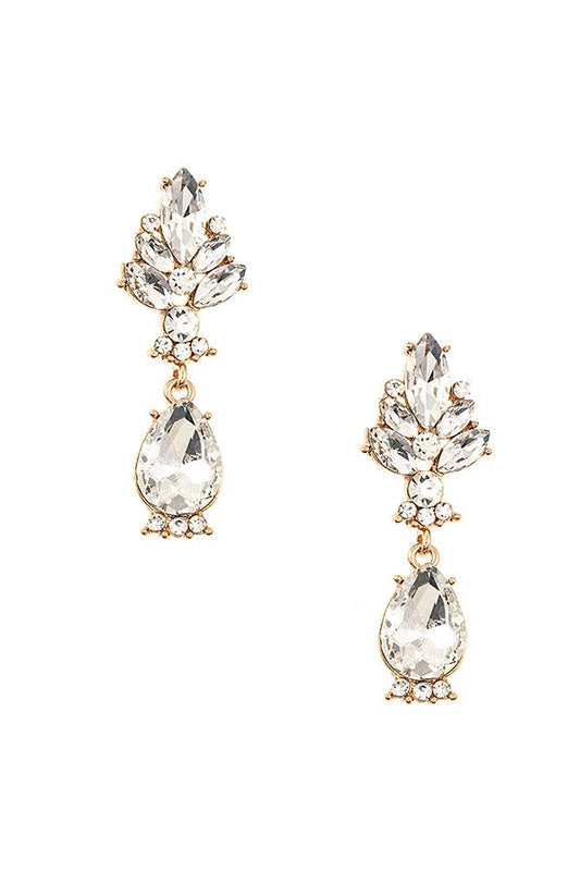 Crystal Gem Drop Earring