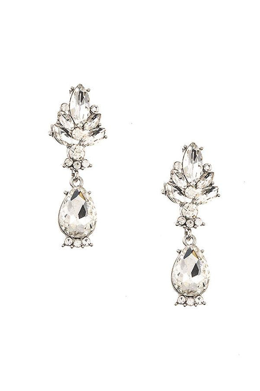 Crystal Gem Drop Earring