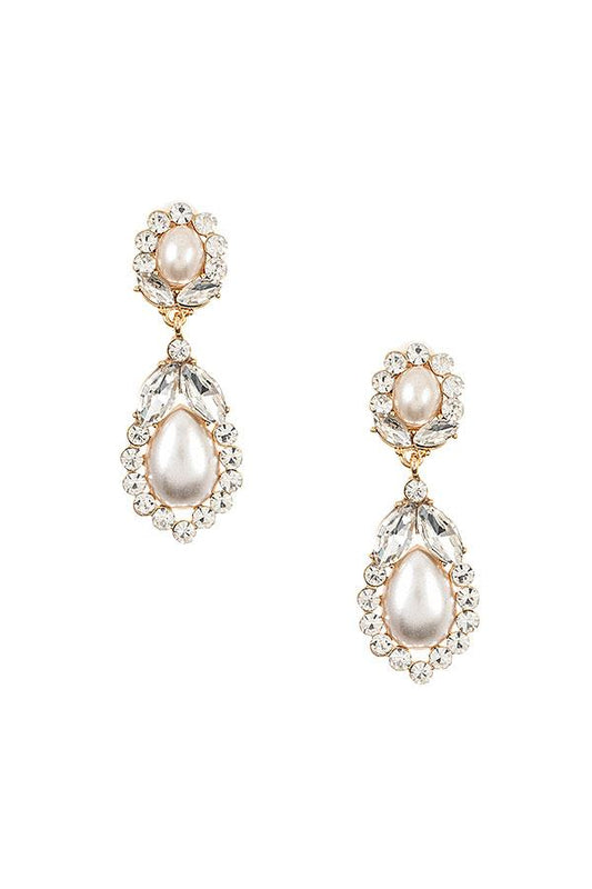 Crystal Gem Dangle Clip On Earring