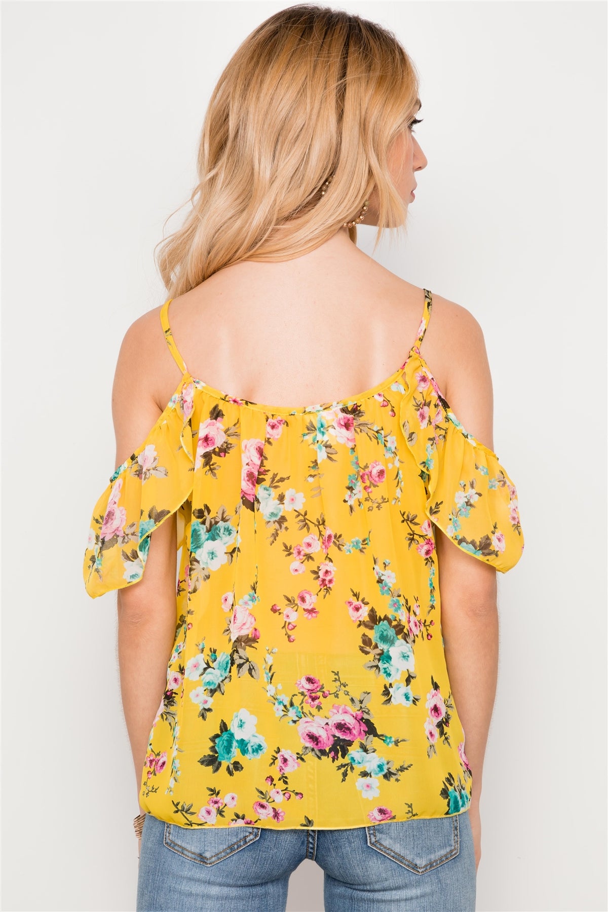 Floral Print Sheer Chiffon Cami Boho Top