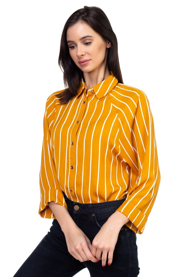 Stripe Snap Button Down Shirt